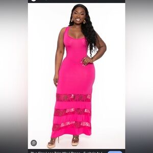 Curvy sense hot pink maxi size 1x nwot plus size